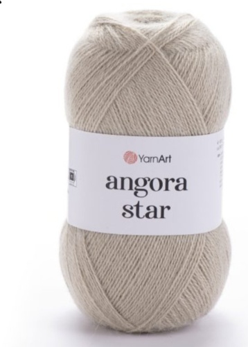 Моток YarnArt Шерсть 20% Ангора стар Angora star 033 бежевый 500 м 100 г