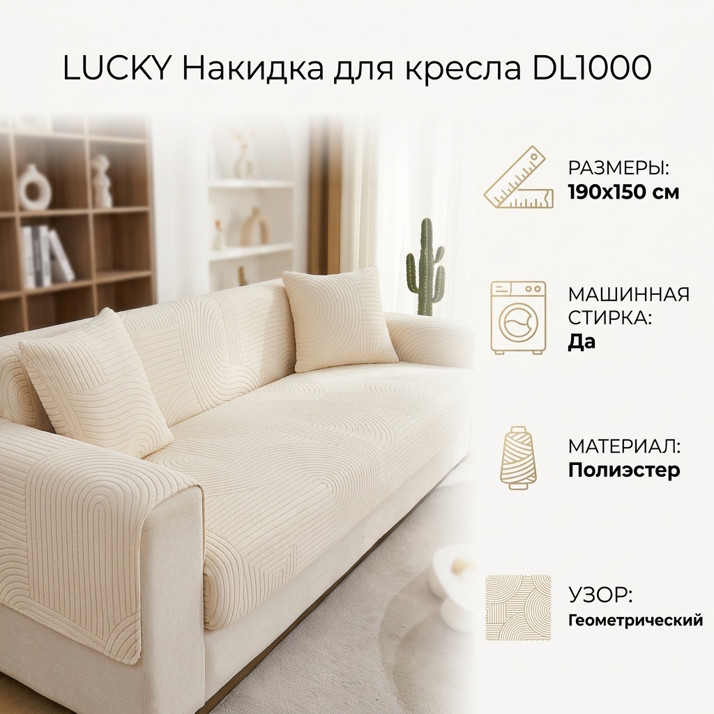 LUCKY накидка для кресла DL1000 бежевый 190x150 см