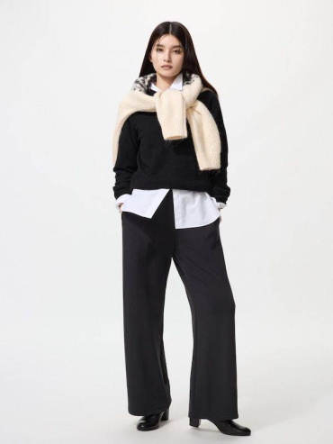 Утепленные брюки Uniqlo черный