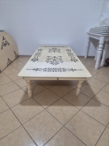 Жер стол Баракат, 200х90x38 см, фанера, слоновая кость