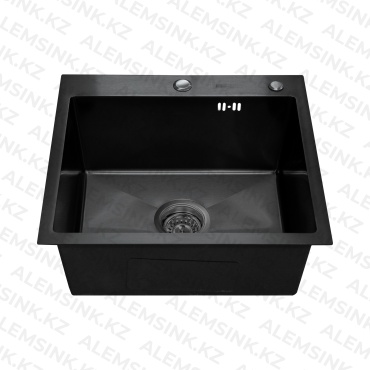 Кухонная мойка SMARTECH 500*450*225 Мойка врезная SMARTECH BLACK 45х50х22.5 см, нержавеющая сталь, тон черный
