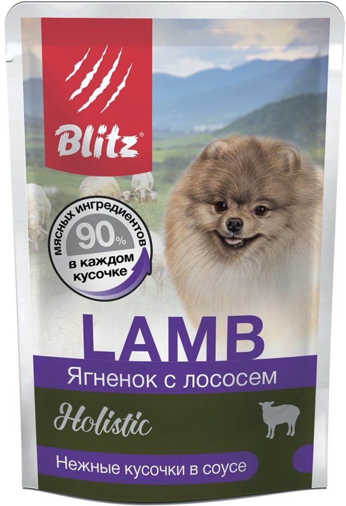 Корм BLITZ Ягненок с лососем для мелких пород 85 г 1 шт