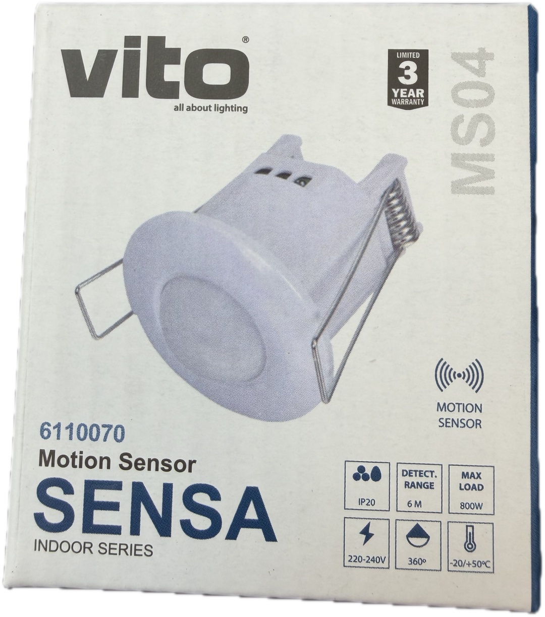 Датчик движения VITO 30032675_VITO Sensa датчик движения 6110070, белый, экосистема: не поддерживается