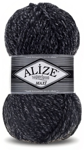 Пряжа Alize Superlana Maxi 800 - Антрацитовый меланж 100 м 100 г