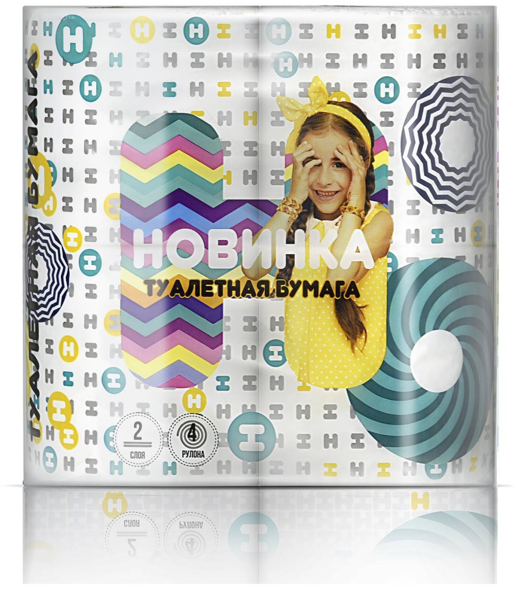 Мягкоff туалетная бумага 2-слойный 4 шт, первичная целлюлоза