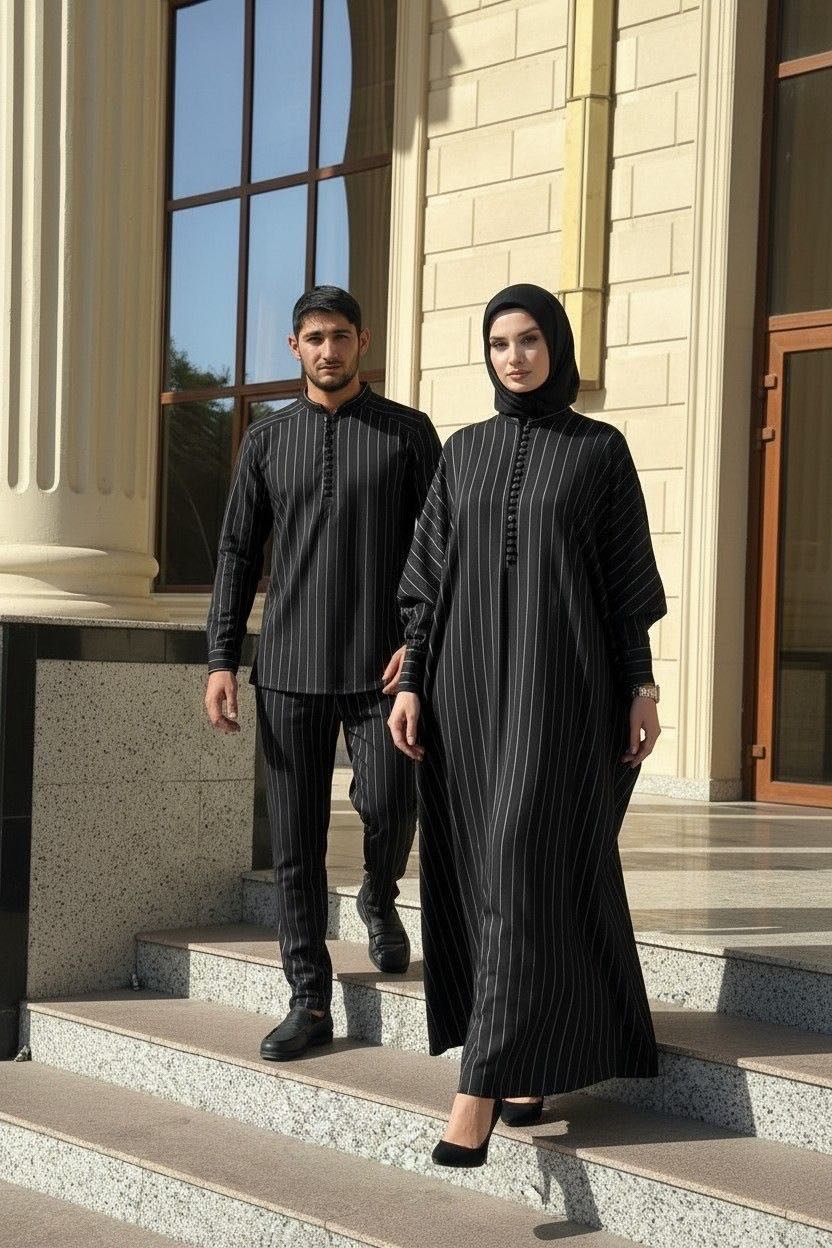 Национальный костюм Habib collection Комбинированный в полоску черный