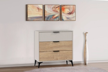 Комод Euromebel Асти, 70x38.90x81.4 см, светло-коричневый, кремовый