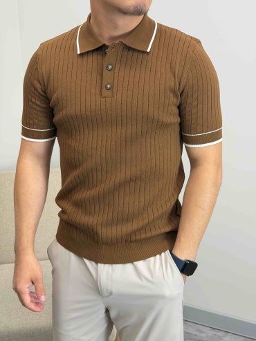 Поло ABAY FASHION коричневый, горчичный
