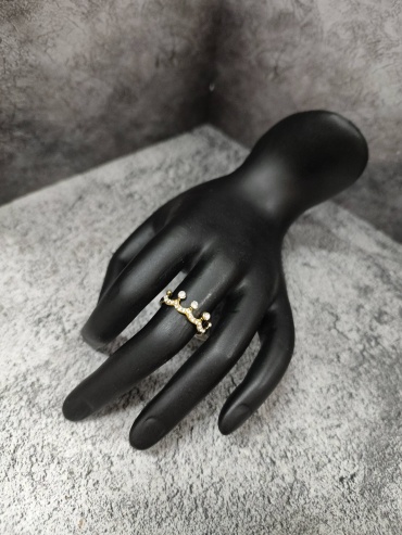 Кольцо Accessories Кольцо размер 18 бижутерный сплав, стекло, золотистый