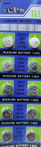 Батарейка AG12 T&E 10 шт