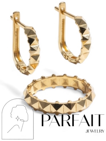 PARFAIT JEWELRY PJ_1Шипы_17размер_1 вес 5.15 г золото, без вставок