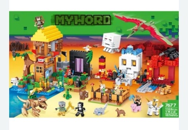 Конструктор Minecraft Игрушка Майнкрафт красный дракон 7677E, деталей 1324 шт