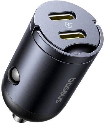 Baseus Tiny Star Mini Car Charger (C+C) 30W C00035001121-03 USB Type-C серый