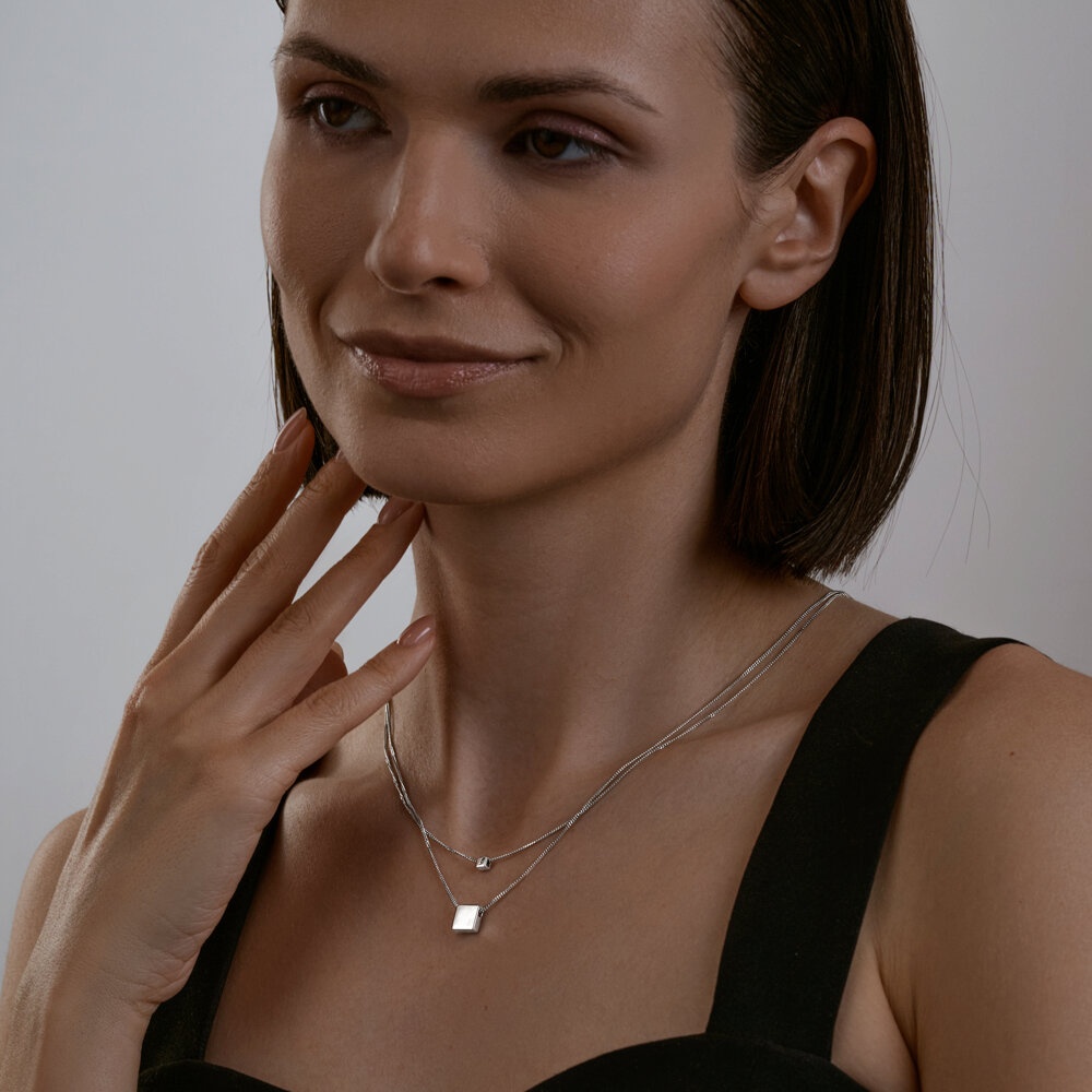 Колье SOKOLOV NEC-SO-925-47215-55 длина 55 см вес 4.59 г серебро, без вставок