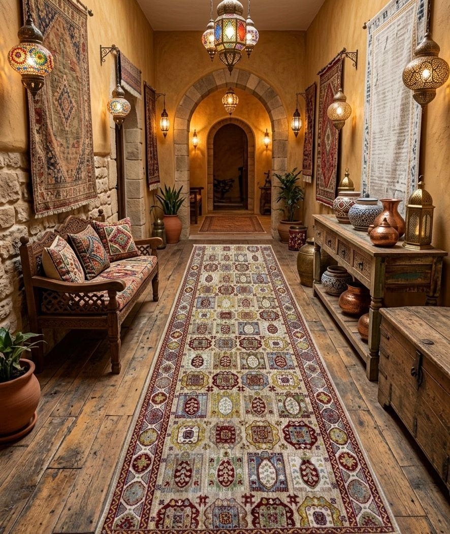 Ковровая дорожка Iranian palace короткий ворс, полипропилен, полиэстер, 100 см x 5 м