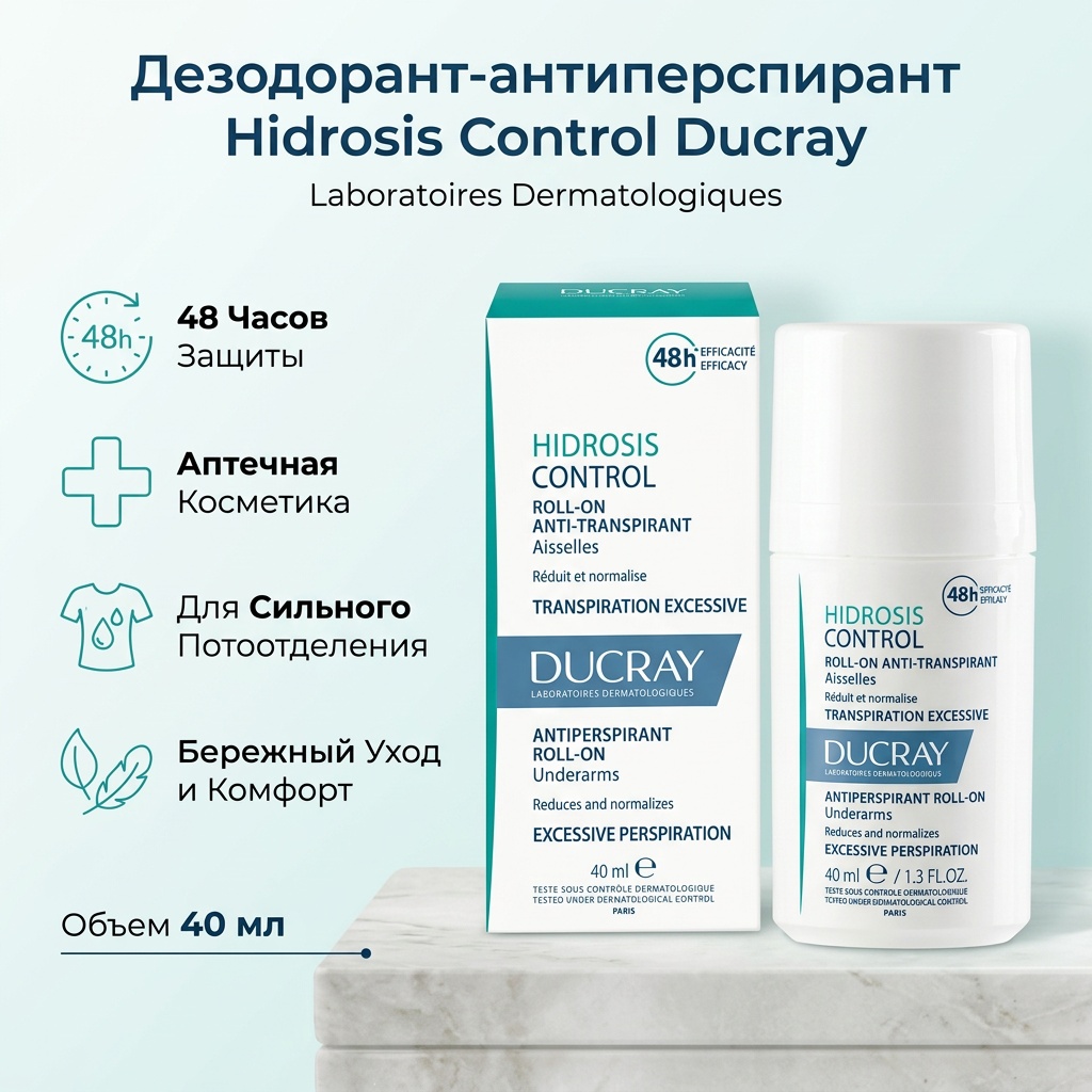 DUCRAY Hidrosis Control дезодорант-антиперспирант унисекс 40 мл