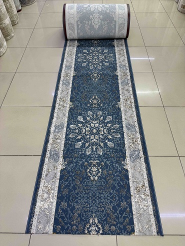 Ковровая дорожка ДОМ КОВРОВ короткий ворс, хлопок, полиэстер, шелк, 120 см x 2 м