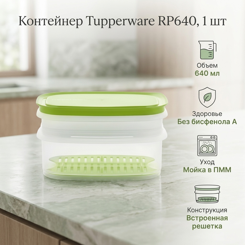 Tupperware контейнер RP640 1 шт, полипропилен