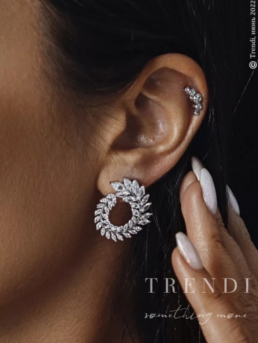 Серьги Trendi бижутерный сплав, цирконий