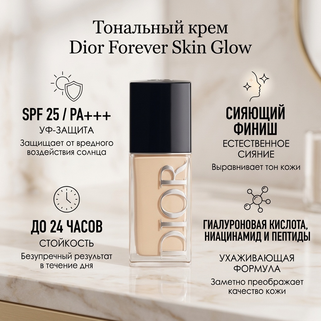 Dior Dior Forever Skin Glow SPF25 PA+++ тональный крем 2n нейтральный 30 г