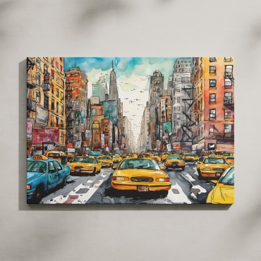 PEMIKAN CRAFT картина Такси на улице Нью-Йорка 60x40 см