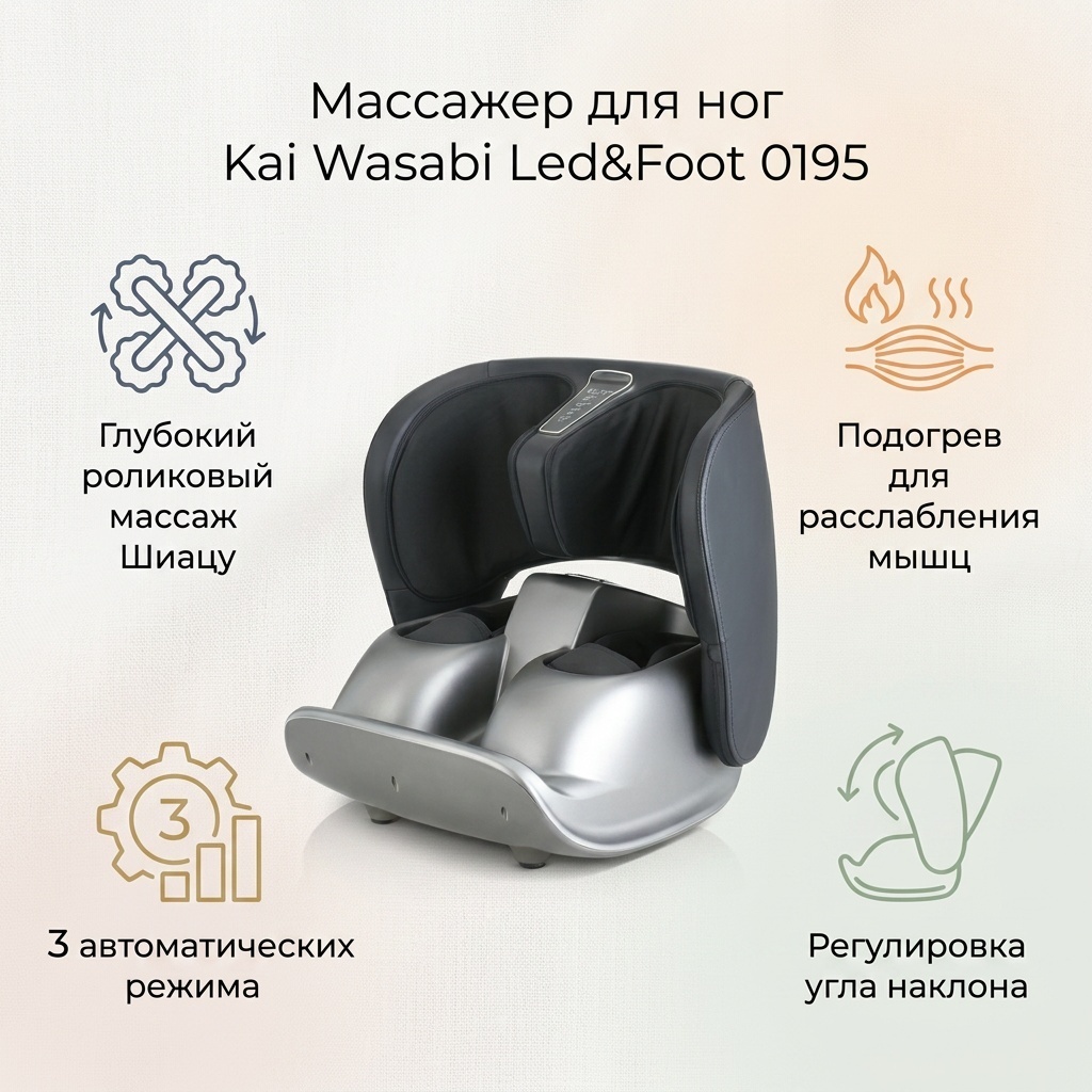 Массажер Kai wasabi Led&Foot 0195 ручной шиацу