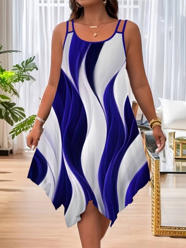 Платье FASHION синий, белый