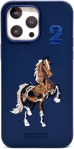 Чехол Santa Barbara Polo & Racquet Club для Apple iPhone 15 Pro Max синий