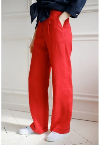 Повседневные брюки Linen Bloom красный