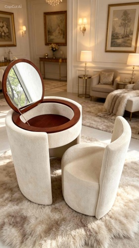 Туалетный столик Aina Vanity, 66x66х80 см, МДФ, дерево, шпон