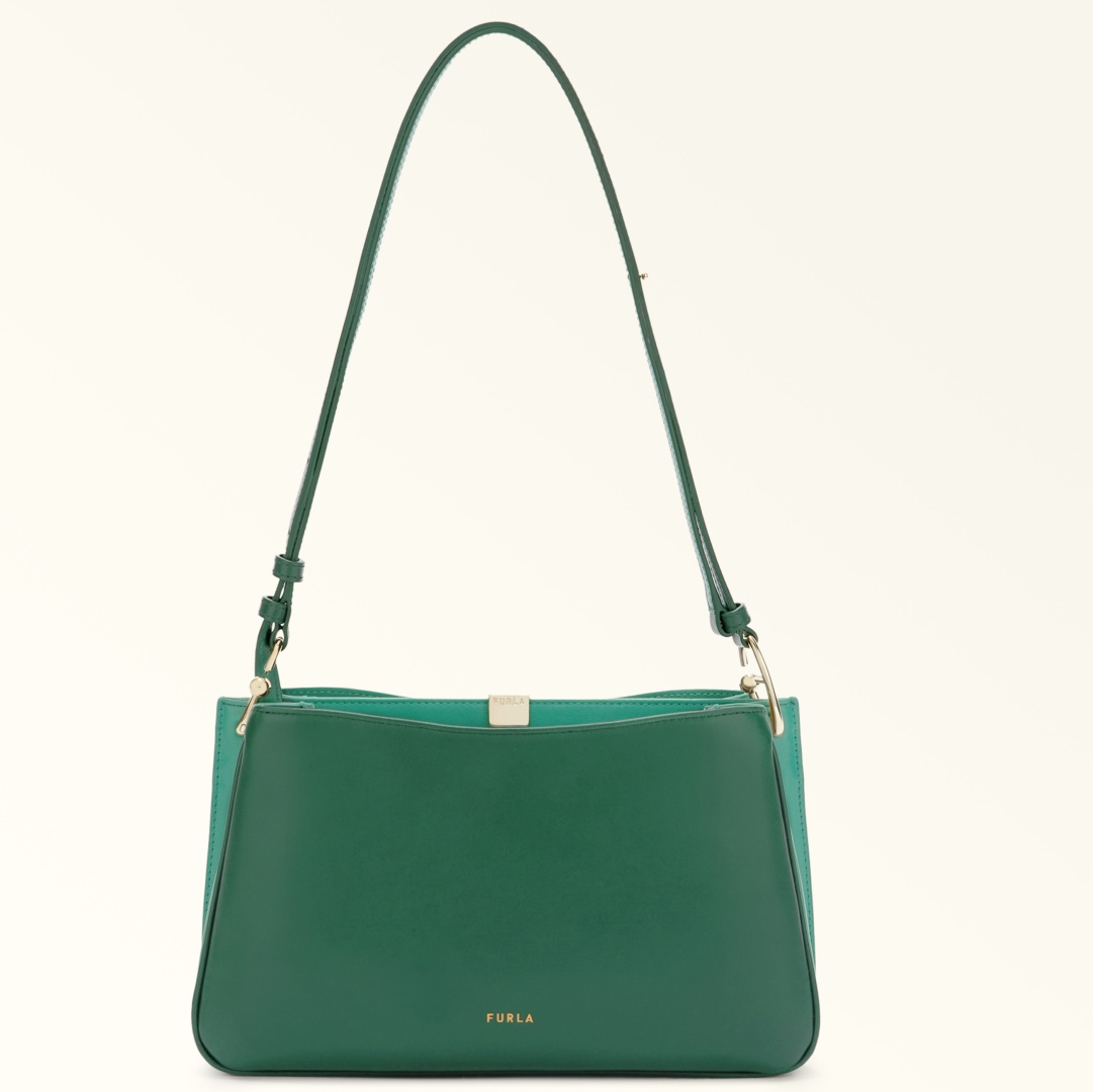 Сумка кросс-боди FURLA натуральная кожа зеленый, темно-зеленый