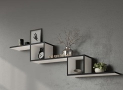 Полка DomiStyle 001, 145.4х19.5x44 см, черный, белый