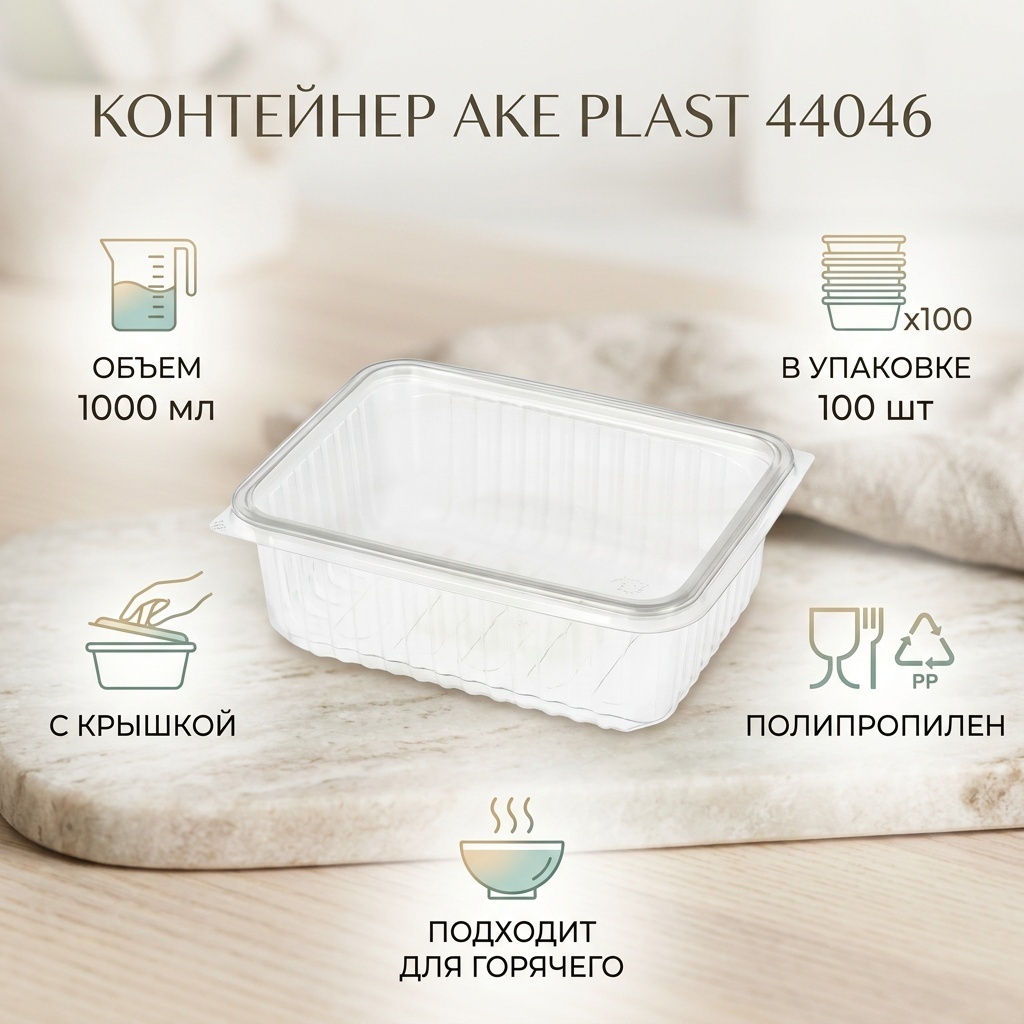 AKE PLAST контейнер 44046 прозрачный 100 шт