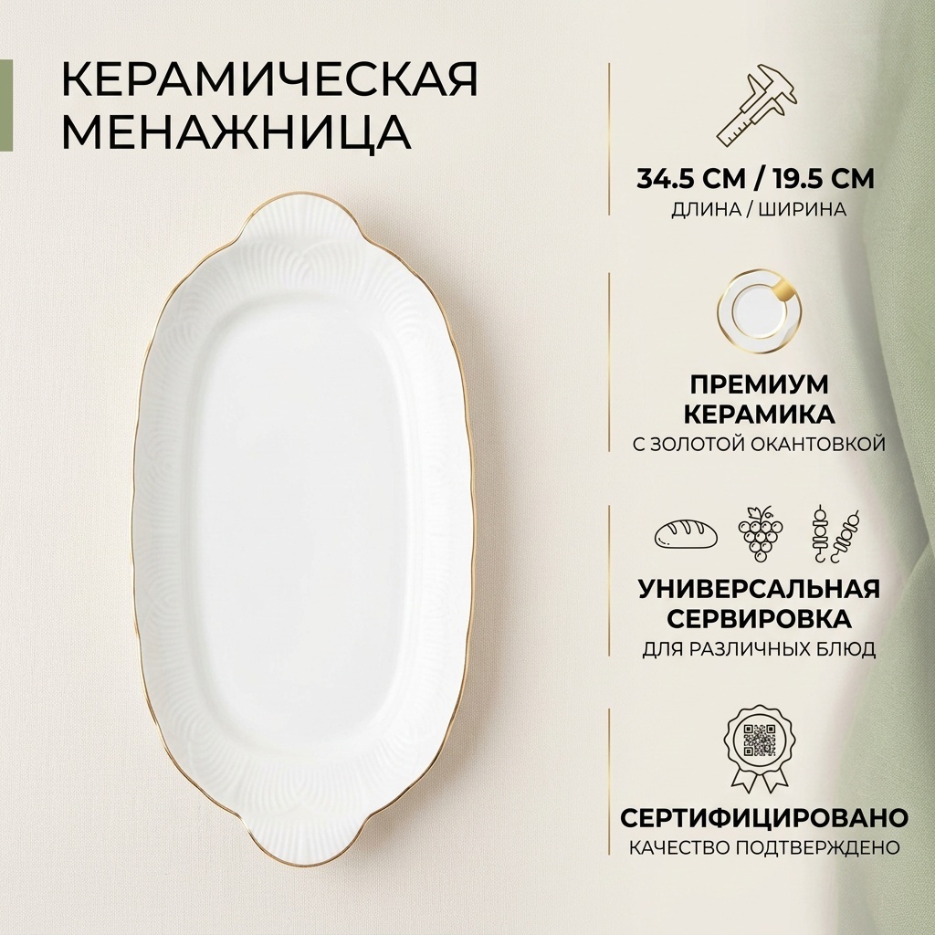 Менажница 17626512_971932684 овальная 1 шт