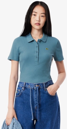Поло LACOSTE голубой