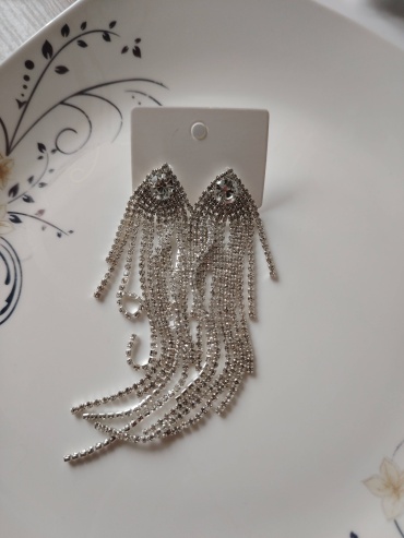 Серьги-цепочки Fashion Jewelry бижутерный сплав, цирконий