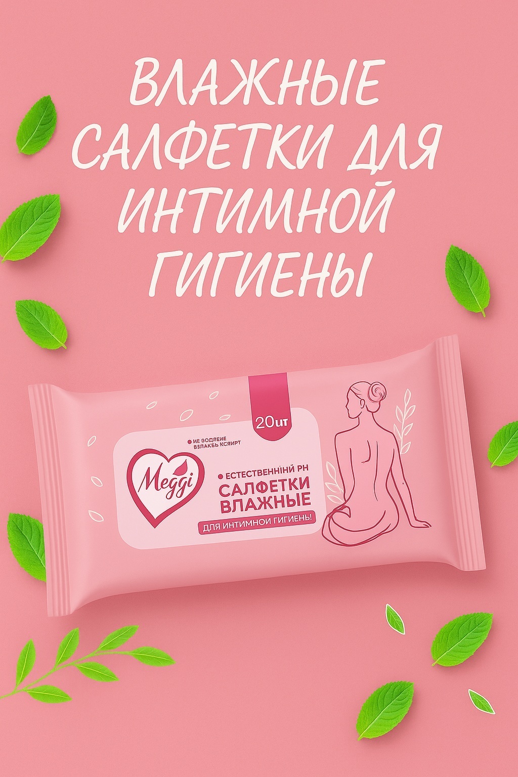 Влажные салфетки Meggi для интимной гигиены 20 шт