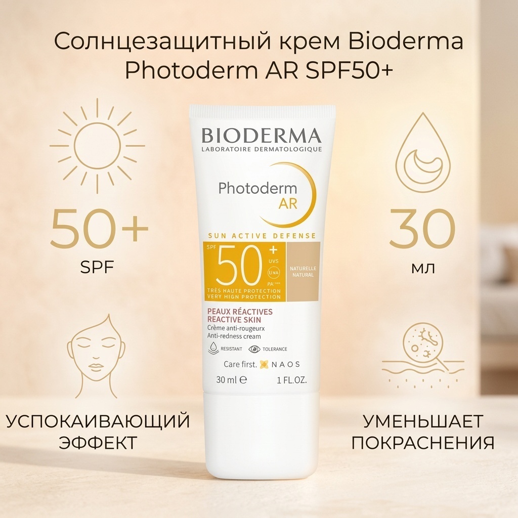 Bioderma крем Photoderm AR SPF50+ Cолнцезащитный для лица 30 мл