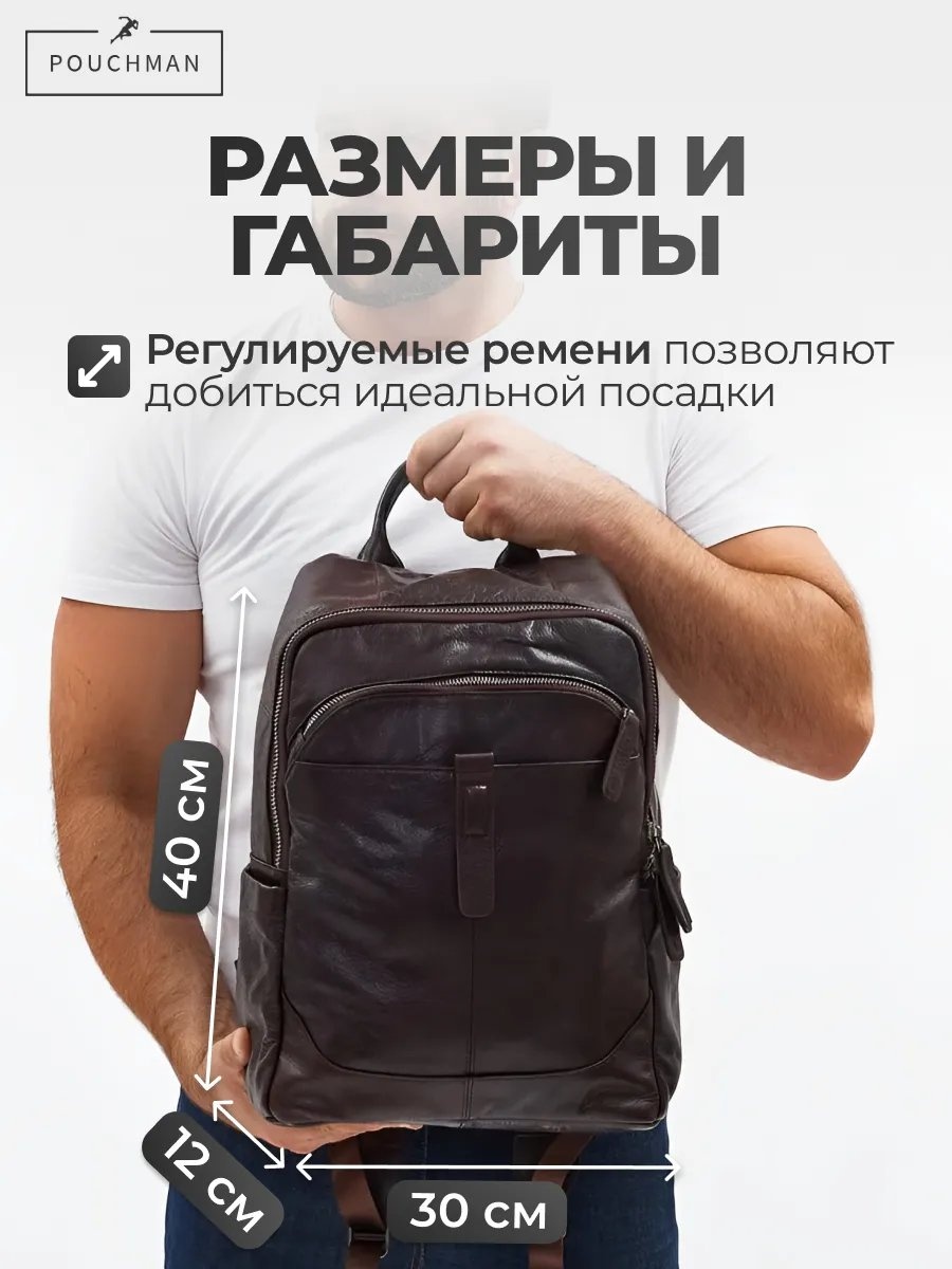 Комплект PouchMan натуральная кожа коричневый