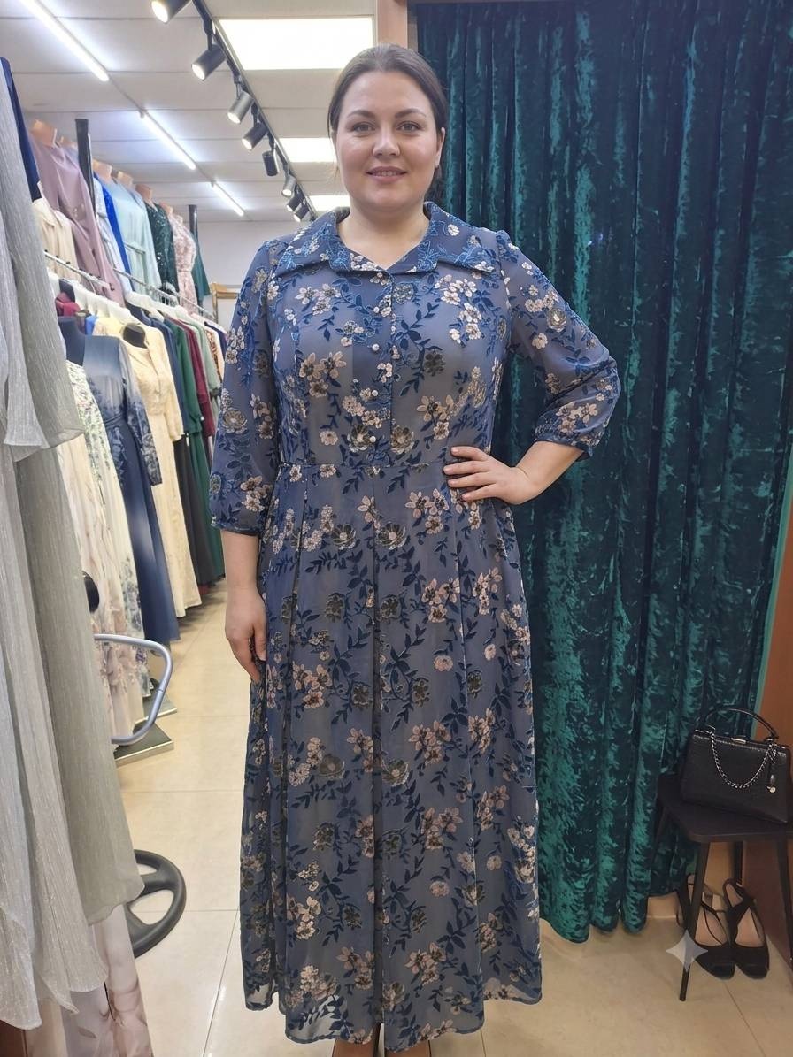 Повседневное платье серый