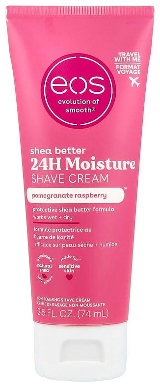 EOS Shea Better, 24H Moisture Cream, крем для бритья, гранат и малина, 74 мл крем для бритья 74 мл