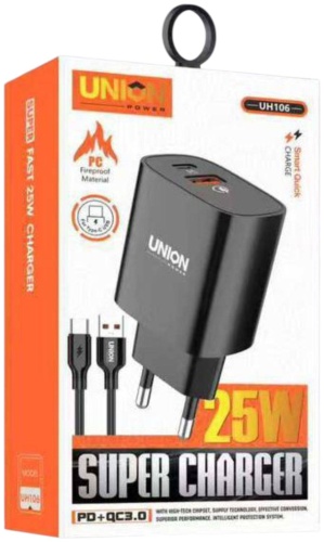 Uh106 USB Type-C, USB 25 Вт черный