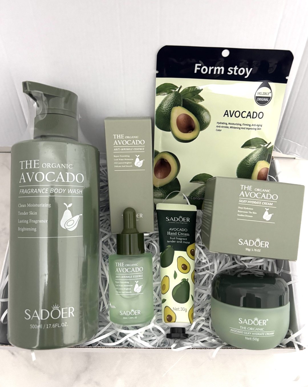 SADOER Набор косметики Avocado зеленый набор уходовой косметики для женщин