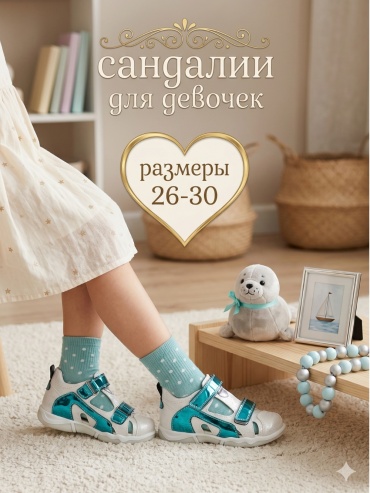 Сандалии Panda Kids зеленый, мультиколор