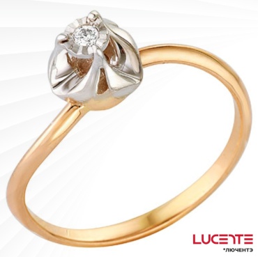 Lucente Бриллианты Якутии RIN-LU-585-112637-18 размер 18 вес 1.83 г золото, бриллиант