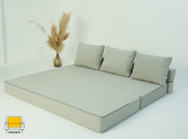 Бескаркасный диван ARDEA Ardea01, 200х90 см, обивка велюр, светло серый