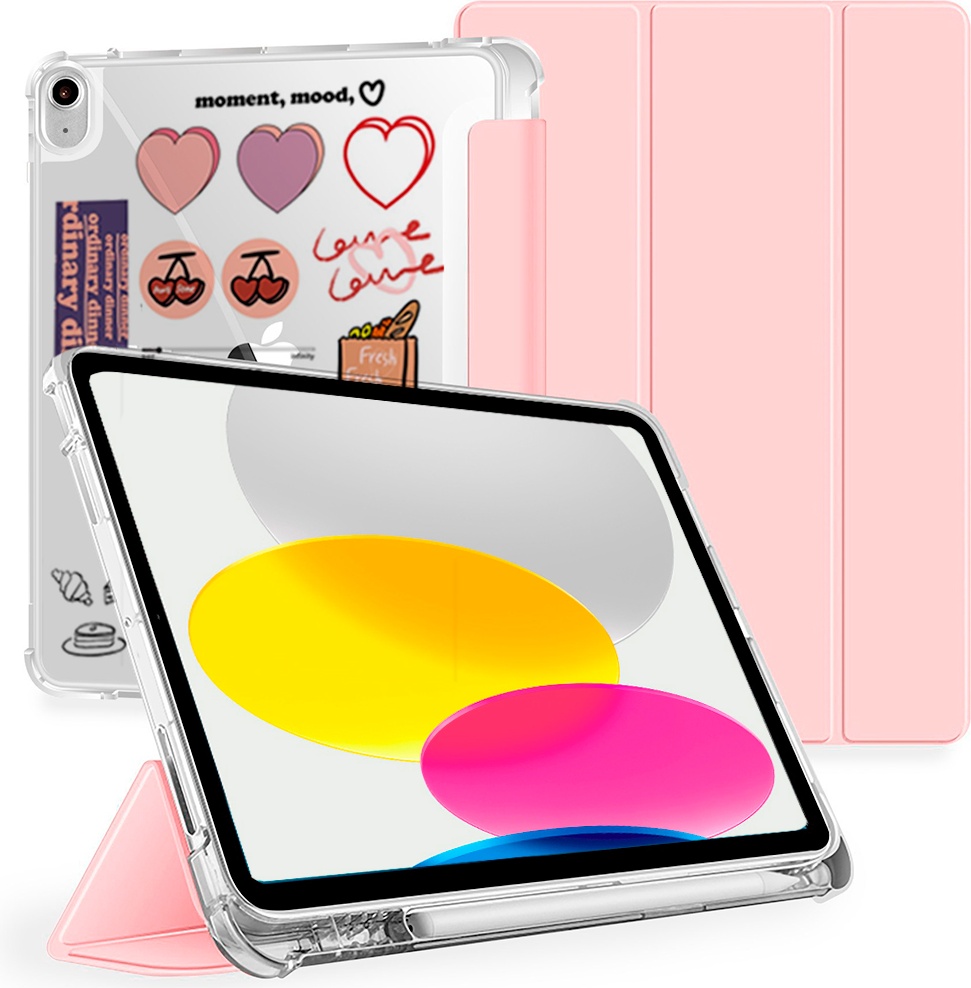 Чехол для Apple iPad 11 A16 (2025), iPad (2022) 10.9 дюйм розовый, прозрачный