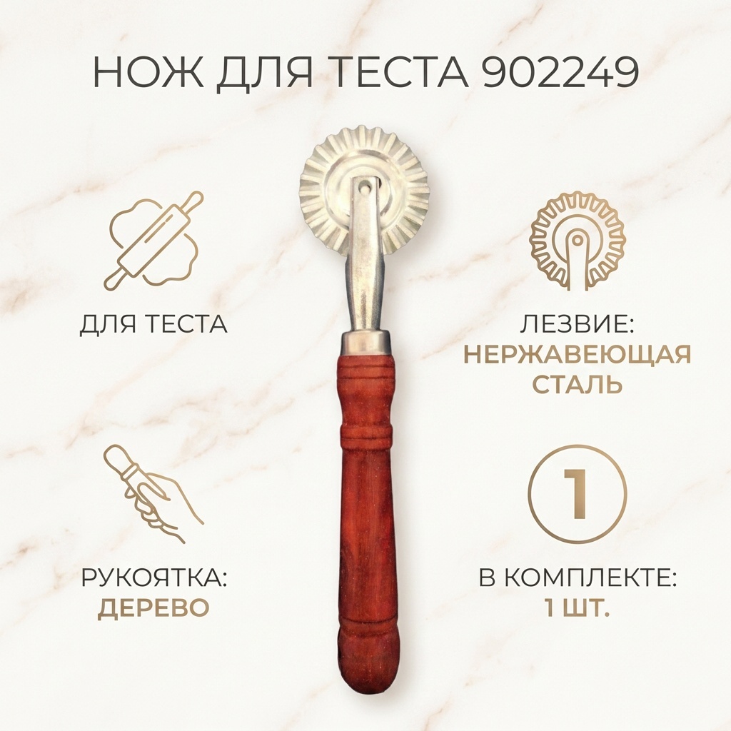 Нож для теста , лезвие: нержавеющая сталь 1 шт