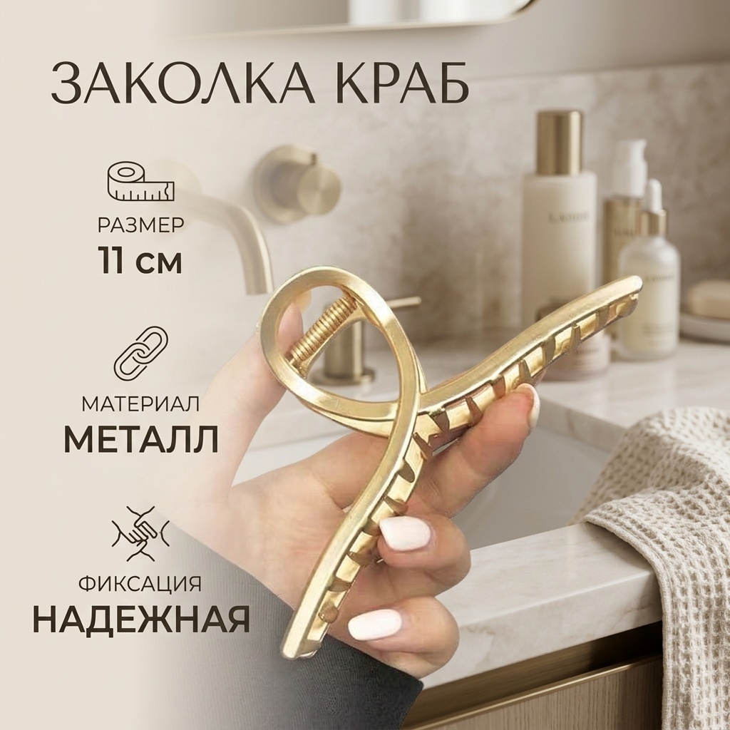 Заколка краб 1 шт