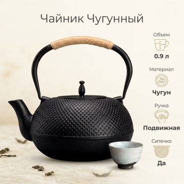 Чайник 18555091_515748572 0.9 л, чугун